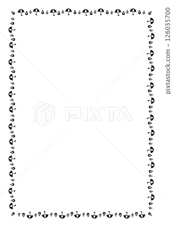 Simple hand-drawn cute rain square frame Simple hand-drawn cute rain square frame 126035700