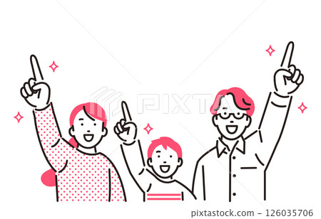 Family pointing up Family pointing up 126035706
