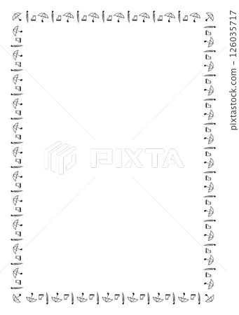 簡單手繪可愛雨季方框 126035717