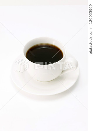 Hot coffee white background Hot coffee white background 126035969