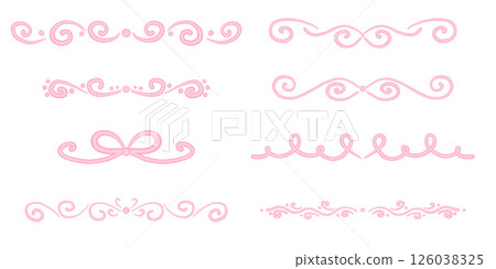 Elegant vintage calligraphic dividers set with hand drawn flourishes and ornamental text separators for invitations certificates and greeting cards 126038325