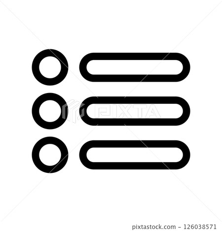 Bulleted List Icon Representing Menu Options or Sequential Items Bulleted List Icon Representing Menu Options or Sequential Items 126038571