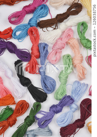 Colorful embroidery threads 126038756