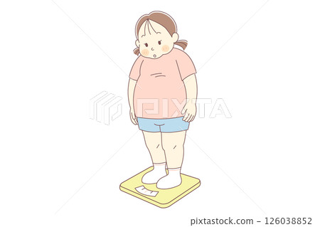 肥胖女孩的向量圖 126038852