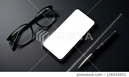 Smartphone mockup on leather background Smartphone mockup on leather background 126038952