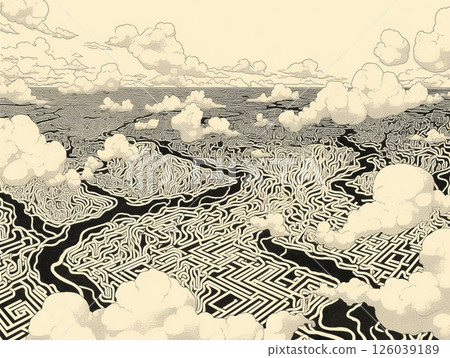 用極簡線條勾勒出的迷宮般的河流:哲學與思想交會的抽象藝術 用極簡線條勾勒出的迷宮般的河流:哲學與思想交會的抽象藝術 126039189