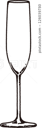 Line drawing illustration of champagne glasses Line drawing illustration of champagne glasses 126039780