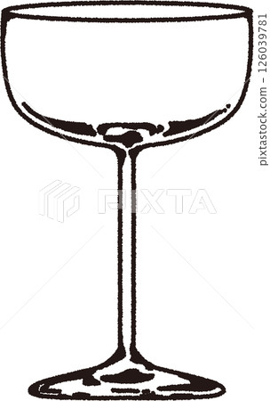 Line drawing illustration of champagne glasses Line drawing illustration of champagne glasses 126039781