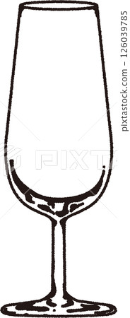 雪莉酒杯的線條畫插圖 126039785