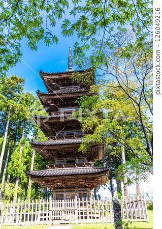 [Niigata Prefecture_Myosenji Temple] The only remaining five-story pagoda in Niigata Prefecture Spring Edition April 126040216