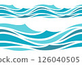 Calm ocean wave lines, decorative seamless divider set 126040505