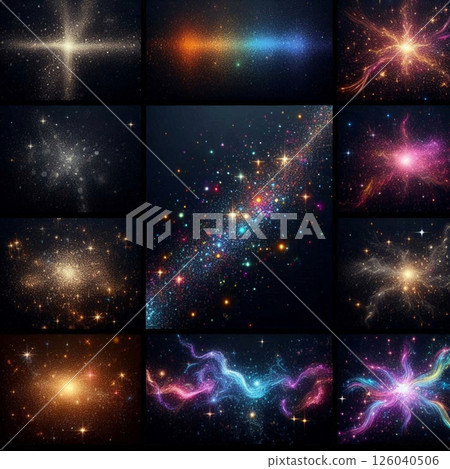 A collection of spectacular and beautiful abstract design backgrounds with light particles spreading like a nebula 126040506