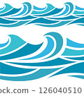 Bold ocean wave clipart set, abstract seamless dynamic style 126040510