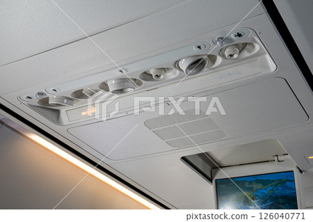 Airplane overhead panel Airplane overhead panel 126040771