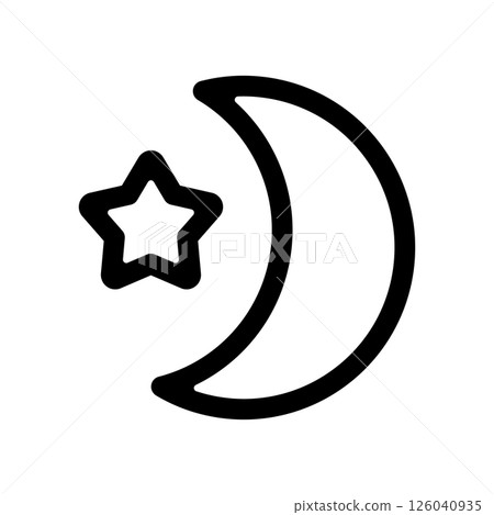 Moon and stars icon illustration 126040935