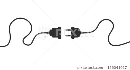 Electric socket icon in flat style. Connection and disconnection vector illustration on isolated background. Wire adapter sign business concept. Electric socket icon in flat style. Connection and disconnection vector illustration on isolated background. Wire adapter sign business concept. 126041017