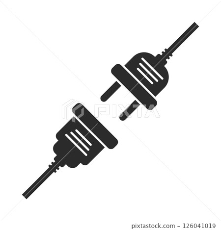 Electric socket icon in flat style. Connection and disconnection vector illustration on isolated background. Wire adapter sign business concept. Electric socket icon in flat style. Connection and disconnection vector illustration on isolated background. Wire adapter sign business concept. 126041019