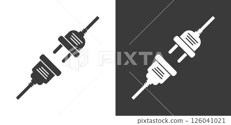 Electric socket icon in flat style. Connection and disconnection vector illustration on isolated background. Wire adapter sign business concept. Electric socket icon in flat style. Connection and disconnection vector illustration on isolated background. Wire adapter sign business concept. 126041021