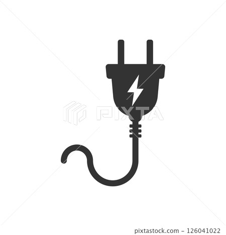 Electric socket icon in flat style. Connection and disconnection vector illustration on isolated background. Wire adapter sign business concept. Electric socket icon in flat style. Connection and disconnection vector illustration on isolated background. Wire adapter sign business concept. 126041022
