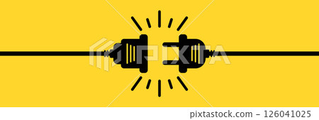 Electric socket icon in flat style. Connection and disconnection vector illustration on isolated background. Wire adapter sign business concept. Electric socket icon in flat style. Connection and disconnection vector illustration on isolated background. Wire adapter sign business concept. 126041025