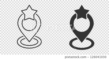 Map pin icon in flat style. gps navigation vector illustration on white isolated background. Locate position business concept. 126041030