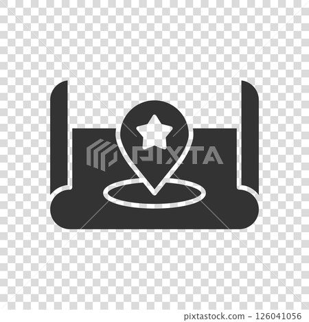 Map pin icon in flat style. gps navigation vector illustration on white isolated background. Locate position business concept. 126041056