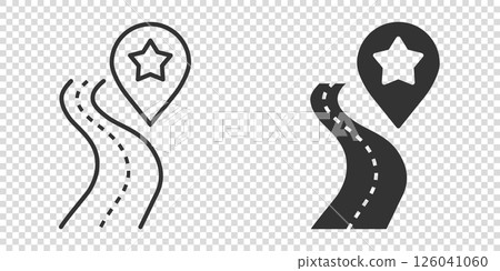 Map pin icon in flat style. gps navigation vector illustration on white isolated background. Locate position business concept. 126041060