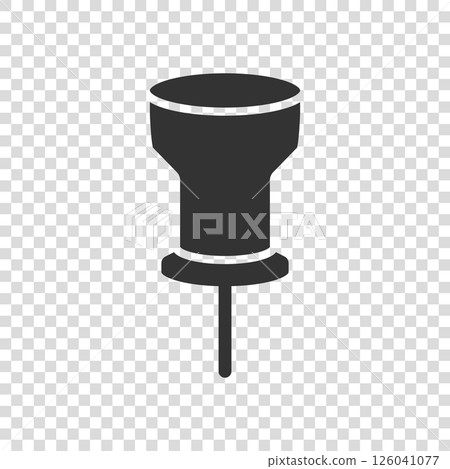 Thumbtack icon in flat style. Pin navigation vector illustration on white isolated background. Locate position business concept. 126041077