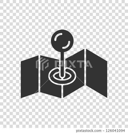 Map pin icon in flat style. gps navigation vector illustration on white isolated background. Locate position business concept. 126041094