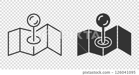 Map pin icon in flat style. gps navigation vector illustration on white isolated background. Locate position business concept. Map pin icon in flat style. gps navigation vector illustration on white isolated background. Locate position business concept. 126041095