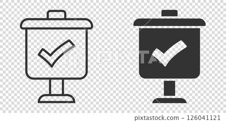 Checklist vector icon. Survey vector illustration in flat design on isolated background. Simple business concept pictogram. 126041121