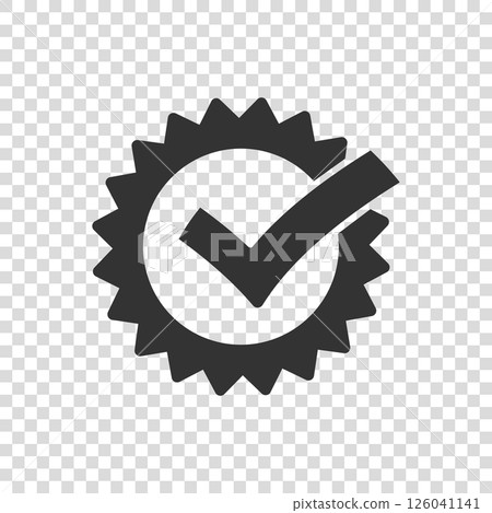 Winner icon in flat style. Rosette award vector illustration on white isolated background. Medal business concept. Winner icon in flat style. Rosette award vector illustration on white isolated background. Medal business concept. 126041141