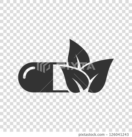 Vitamin pill note icon in flat style. Capsule vector illustration on white isolated background. Antibiotic sign business concept. Vitamin pill note icon in flat style. Capsule vector illustration on white isolated background. Antibiotic sign business concept. 126041243