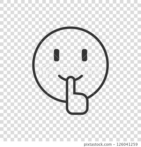 Quiet icon in flat style. Silence vector illustration on isolated background. Hush sign business concept.Quiet icon in flat style. Silence vector illustration on isolated background. Hush sign 126041259