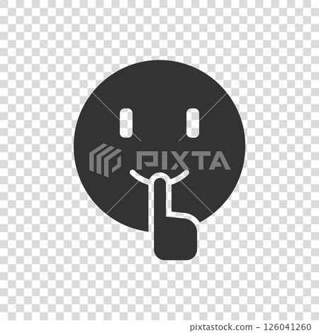 Quiet icon in flat style. Silence vector illustration on isolated background. Hush sign business concept. Quiet icon in flat style. Silence vector illustration on isolated background. Hush sign business concept. 126041260