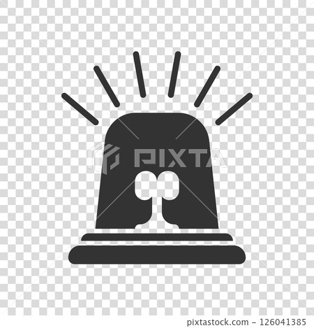 Emergency alarm icon in flat style. Alert lamp vector illustration on isolated background. Police urgency sign business concept. 126041385