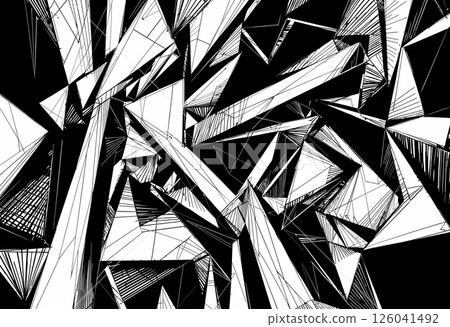 Dynamic Interplay of Shapes and Lines Creates an Abstract Art Experience. Generative AI Dynamic Interplay of Shapes and Lines Creates an Abstract Art Experience. Generative AI 126041492