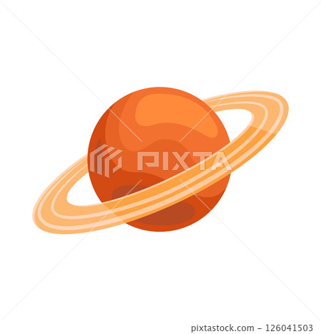 Saturn planet icon in flat style. Outer space vector illustration on isolated background. Astronomy cosmos sign business concept. 126041503
