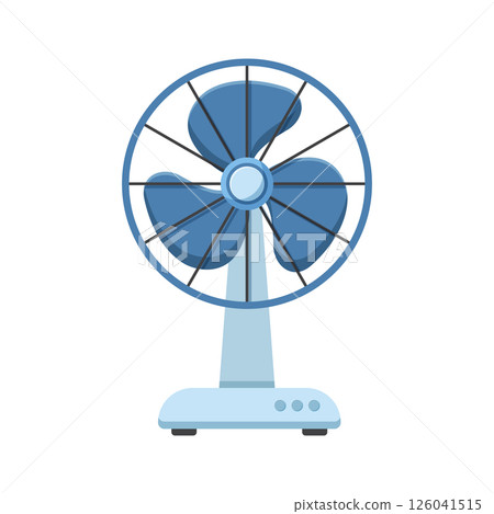 Electric fan icon in flat style. Propeller vector illustration on isolated background. Cooler sign business concept. 126041515
