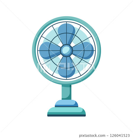 Electric fan icon in flat style. Propeller vector illustration on isolated background. Cooler sign business concept. Electric fan icon in flat style. Propeller vector illustration on isolated background. Cooler sign business concept. 126041523