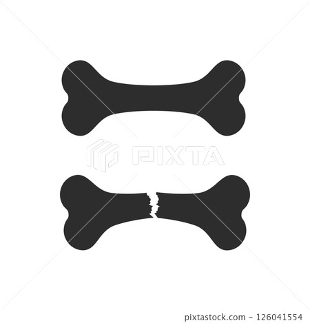 Dog bone icon in flat style. Human skeleton vector illustration on isolated background. Healthy orthopedic sign business concept. Dog bone icon in flat style. Human skeleton vector illustration on isolated background. Healthy orthopedic sign business concept. 126041554