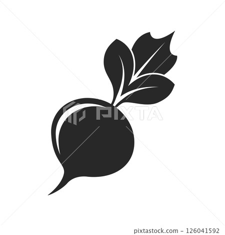 Beetroot vegetable with leaves icon in flat style. Beet plant vector illustration on isolated background. Healthy food sign business concept. Beetroot vegetable with leaves icon in flat style. Beet plant vector illustration on isolated background. Healthy food sign business concept. 126041592