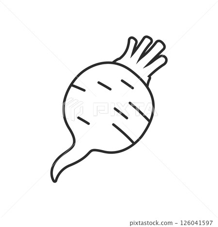 Beetroot vegetable with leaves icon in flat style. Beet plant vector illustration on isolated background. Healthy food sign business concept. Beetroot vegetable with leaves icon in flat style. Beet plant vector illustration on isolated background. Healthy food sign business concept. 126041597