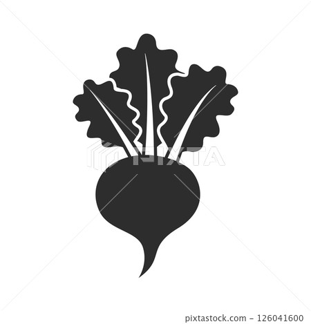Beetroot vegetable with leaves icon in flat style. Beet plant vector illustration on isolated background. Healthy food sign business concept. Beetroot vegetable with leaves icon in flat style. Beet plant vector illustration on isolated background. Healthy food sign business concept. 126041600