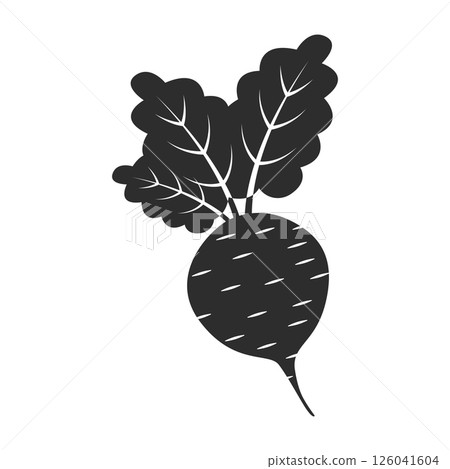 Beetroot vegetable with leaves icon in flat style. Beet plant vector illustration on isolated background. Healthy food sign business concept. Beetroot vegetable with leaves icon in flat style. Beet plant vector illustration on isolated background. Healthy food sign business concept. 126041604