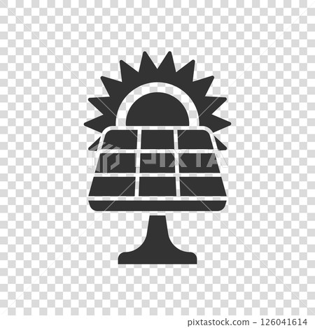 Solar panel icon in flat style. Ecology energy vector illustration on white isolated background. Electrician sign business concept. 126041614