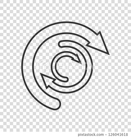 Arrow cycle icon in flat style. Recycle eco vector illustration on white isolated background. Balance business concept. 126041618