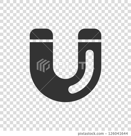 Magnet icon in flat style. Attract vector illustration on white isolated background. Electromagnetic business concept. 126041644