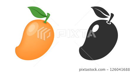 Fresh mango fruit icon in flat style. Tropical plant vector illustration on isolated background. Healthy food sign business concept. Fresh mango fruit icon in flat style. Tropical plant vector illustration on isolated background. Healthy food sign business concept. 126041688
