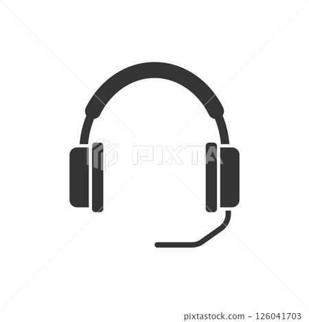 Headset icon in flat style. Earphone vector illustration on isolated background. Headphone sign business concept. 126041703